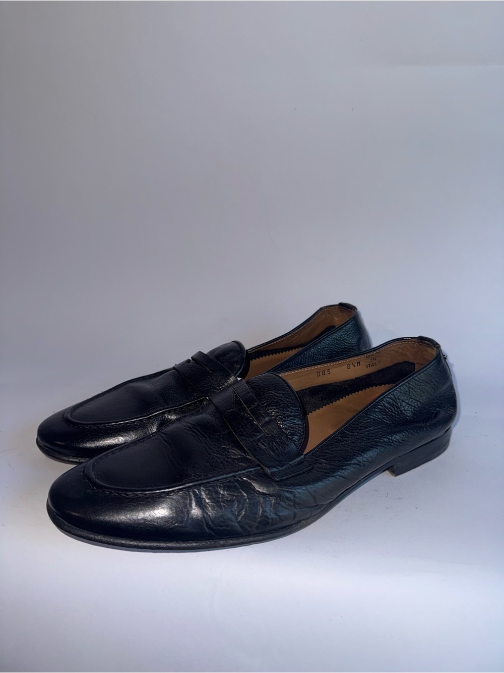 Barney’s New York Black Leather Penny Loafers Men’s Size 8.5